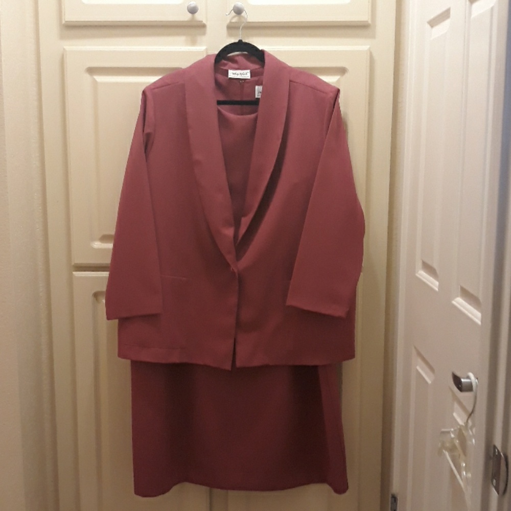 NWOT 2 Piece Rose-colored Jacket and Dress Set